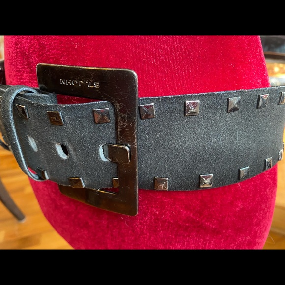 Vintage St John Black Studded Suede Belt main image 6